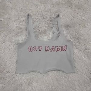 HOT DAMN cropped tank top